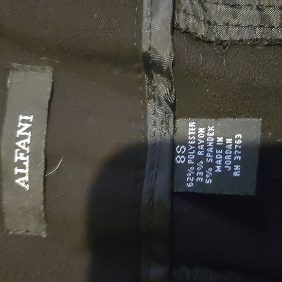 Alfani Black Straight Leg Trousers/ Dress Pants Short - Picture 3 of 4